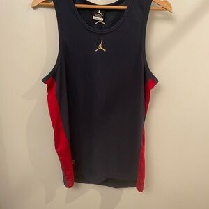 Jordan Jumpman Dri-Fit Sleeveless Tank Navy Red Gold Logo Mens Large